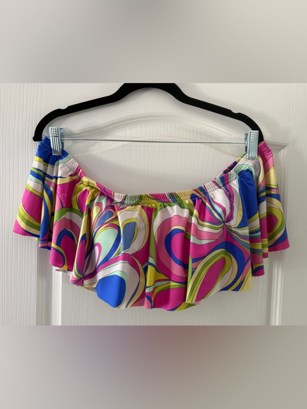 Off-Shoulder Ruffle Bikini Top - Lime Green